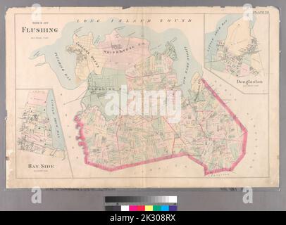 Cartographic, Maps. 1891. Lionel Pincus and Princess Firyal Map Division. Queens County (N.Y.) Plate 29: Town of Flushing. - Douglaston. - Bay Side. Douglaston. - Bay Side. Stock Photo