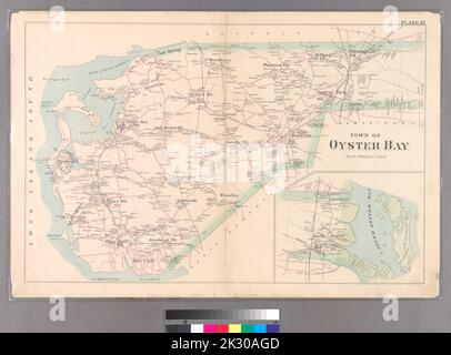 Cartographic, Maps. 1891. Lionel Pincus and Princess Firyal Map Division. Queens County (N.Y.) Plate 32: Town of Oyster Bay. Stock Photo