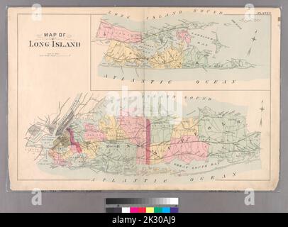 Cartographic, Maps. 1891. Lionel Pincus and Princess Firyal Map Division. Queens County (N.Y.) Plate 3: Map of Long Island. Stock Photo