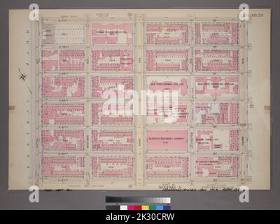 Cartographic, Maps. 1898. Lionel Pincus and Princess Firyal Map Division. Manhattan (New York, N.Y.), Real property , New York (State) , New York Plate 23, Part of Section 5: Bounded by E. 71st Street, Third Avenue, E. 65th Street and Fifth Avenue Stock Photo