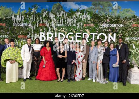 Jonathan Bailey and Luke Newton attend the 'Bridgerton' Season 3 New ...