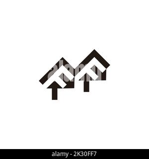 letter mf arrows simple geometric line logo vector Stock Vector