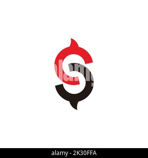 letter sc curves linked colorful logo vector Stock Vector