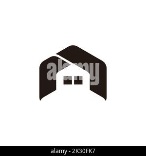 home factory curves design logo vector Stock Vector