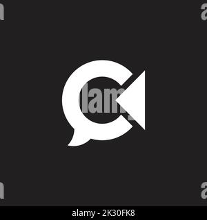 letter c triangle bubble talk logo vector Stock Vector