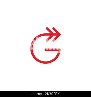 letter g bow arrow motion line logo vector Stock Vector