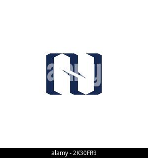 letter nu slice simple geometric logo vector Stock Vector