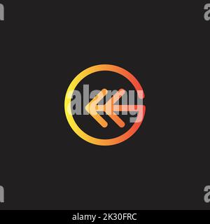letter g gradient circle arrow line logo vector Stock Vector