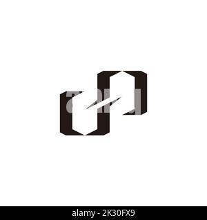 letter dp linked square geometric logo vector Stock Vector