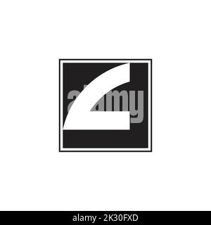 letter c l simple geometric square logo vector Stock Vector