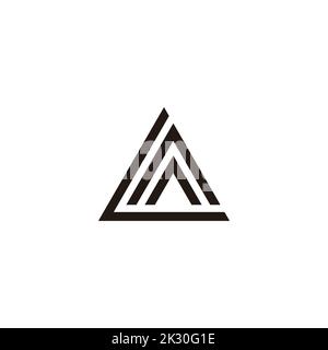 letter la stripes geometric line triangle logo vector Stock Vector
