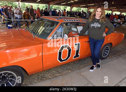 Greenville, TN, USA. 23rd Sep, 2022. Catherine Bach at a public appearance for Hazzard Fest 2022, Greene County Fairgrounds, Greenville, TN September 23, 2022. Credit: Derek Storm/Everett Collection/Alamy Live News Stock Photo