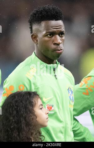 Le Havre, France. 24th Sep, 2022. Vinicius junior of Brazil during the International Friendly match between Brazil and Ghana at Stade Oceane, on September 23, 2022 in Le Havre, France. Photo by David Niviere/ABACAPRESS.COM Credit: Abaca Press/Alamy Live News Stock Photo