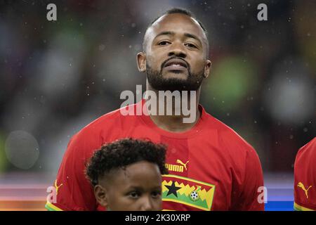 Le Havre, France. 24th Sep, 2022. Jordan Ayew of Ghana during the International Friendly match between Brazil and Ghana at Stade Oceane, on September 23, 2022 in Le Havre, France. Photo by David Niviere/ABACAPRESS.COM Credit: Abaca Press/Alamy Live News Stock Photo