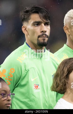 Le Havre, France. 24th Sep, 2022. Alex Telles of Brazil during the International Friendly match between Brazil and Ghana at Stade Oceane, on September 23, 2022 in Le Havre, France. Photo by David Niviere/ABACAPRESS.COM Credit: Abaca Press/Alamy Live News Stock Photo