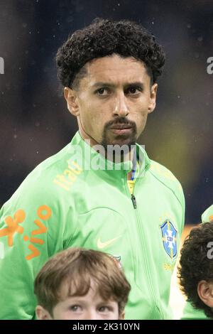 Le Havre, France. 24th Sep, 2022. Marquinhos of Brazil during the International Friendly match between Brazil and Ghana at Stade Oceane, on September 23, 2022 in Le Havre, France. Photo by David Niviere/ABACAPRESS.COM Credit: Abaca Press/Alamy Live News Stock Photo
