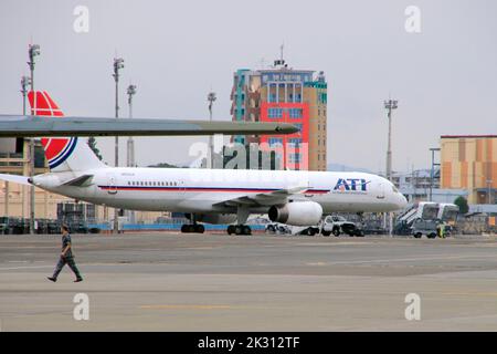 Air Transport International Boeing 757 at US Yokota Air Base Tokyo Japan Stock Photo