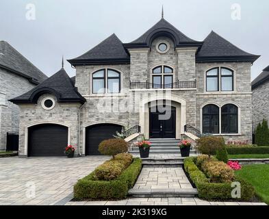 Luxury home Exterior, Quebec, Canada Stock Photo