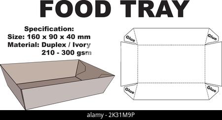 A simple and frequently used food tray in the market. Stock Vector