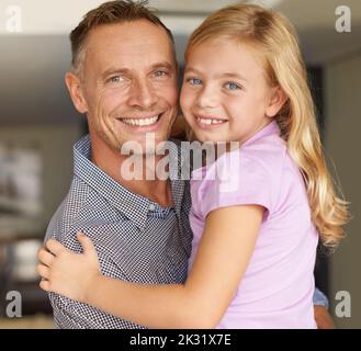 Her father is her first love. Portrait of a daughter and father bonding at home. Stock Photo
