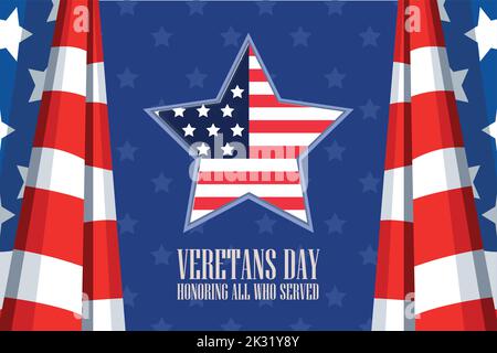 veterans day lettering card Stock Vector