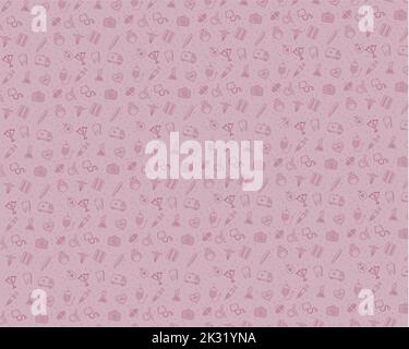 medical pattern crutches plaster case heart tooth Ambulance apple invalidity Stock Vector