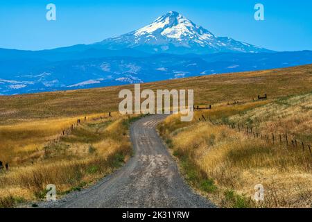 Scenic countryside view with Mt. Hood, The Dalles, Oregon, USA Stock Photo