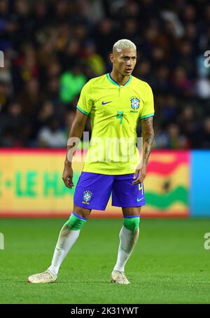 Le Harve, France, 23rd September 2022. Richarlison of Brazil during the International Friendly match at Stade Oceane, Le Harve. Picture credit should read: David Klein / Sportimage Credit: Sportimage/Alamy Live News Stock Photo