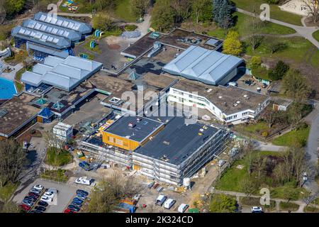 Aerial view, construction site in Revierpark Wischlingen, Huckarde, Dortmund, Ruhr area, North Rhine-Westphalia, Germany, Construction work, Building Stock Photo