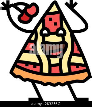 cherry pie dessert character color icon vector illustration Stock ...