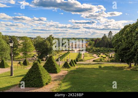 UPPSALA, SWEDEN - JULY 7, 2016: It is a view of one of the oldest botanical gardens in the world - the Garden of Linnaeus. Stock Photo