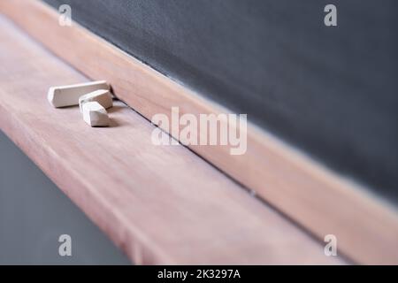 Chalk chalkboard blackboard board blank green hand text lesson, for nobody billboard for horizontal from background dirty, space advertising. Work arm Stock Photo
