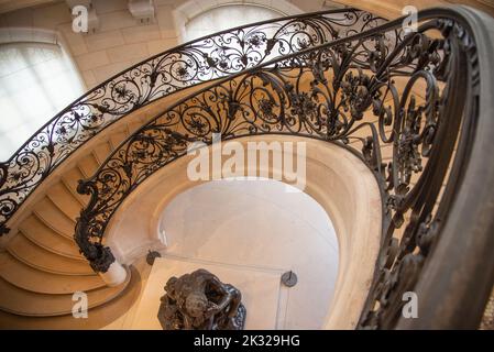 Paris, France. August 2022. A beautiful decorated staircase in le Petit Palace in Paris. High quality photo Stock Photo