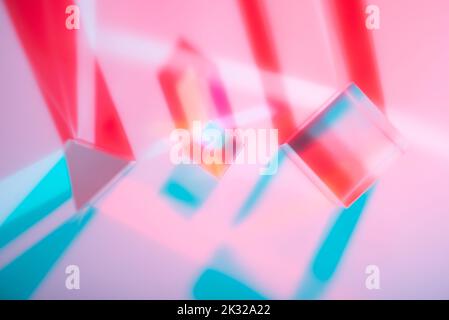 Glass crystal prism. Multicolor light effect Stock Photo