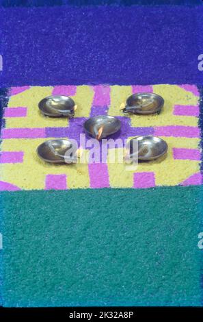 Rangoli, Painting with Chowk Powder Stock Photo