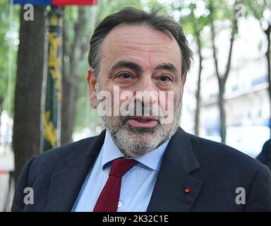 Paris, France. 24th Sep, 2022. President of the Israelite Central Consistory of France Joel Mergui attending the inauguration Of The Sousa Mendes promenade and place, located on the median strip of boulevard des Batignolles in Paris 8th and 17th between place Prosper Goubaux and rue Andrieux, in Paris, France, on September 23, 2022. Hero of the World War II, Aristides Sousa Mendes, Portuguese diplomat stationed in Bordeaux during the French debacle of 1940, refuses to follow the orders of the Portuguese government of Salazar and indiscriminately issues several thousand visas to threatened peop Stock Photo