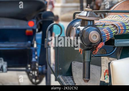 Details of horse carriages for tourist tour in Palma de Mallorca (Spain) Stock Photo