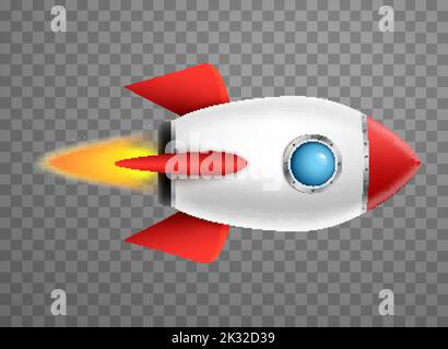 Rocket ship vector icon. Space travel rocket vehicle spaceship illustration. Stock Vector