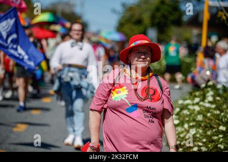 Brisbane, Australia. 24th Sep, 2022. A marcher seen marching during the Brisbane Pride March. LGBT community members and allies marched through Brisbane's West End to Musgrave Park as part of the Brisbane Pride Festival, following two years of delays due to the COVID 19 pandemic. Brisbane Pride has celebrated and supported the LGBTIQ  community for over thirty years. Credit: SOPA Images Limited/Alamy Live News Stock Photo