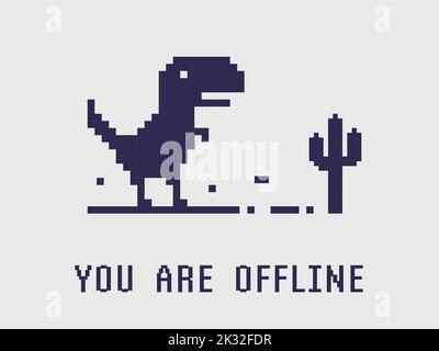 No Internet Pixel Dinosaur Game