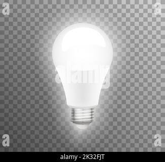 Led bulb lamp isolated vector light eco. Led lightbulb energy save white Stock Vector