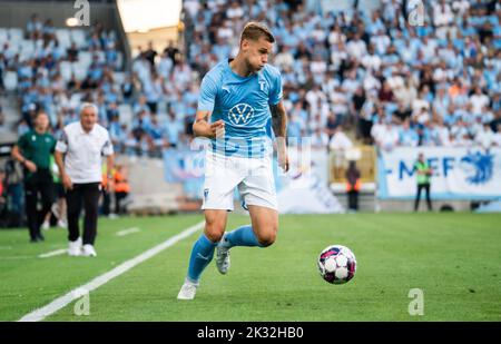 Malmoe, Sweden. 18th, August 2022. Felix Beijmo (14) of Malmö FF seen during the UEFA Europa League qualification match between Malmö FF and Sivasspor at Eleda Stadion in Malmö. (Photo credit: Gonzales Photo - Joe Miller).