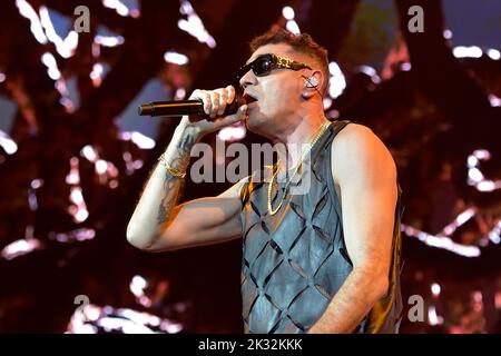 The italian rapper Marracash – pseudonym of Fabio Bartolo Rizzo ...