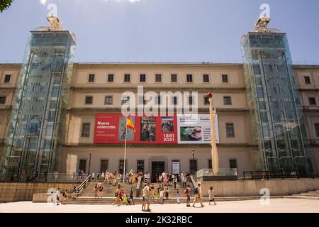 Madrid, Spain - June 19, 2022: Facade and entrance to the Queen Sofia National Museum in Madrid Stock Photo