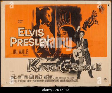 Elvis Presley film poster - King Creole (Paramount, 1958). Half Sheet Stock Photo