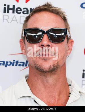 LAS VEGAS, NEVADA, USA - SEPTEMBER 23: Diplo poses in the press room at the 2022 iHeartRadio Music Festival - Night 1 held at the T-Mobile Arena on September 23, 2022 in Las Vegas, Nevada, United States. (Photo by Xavier Collin/Image Press Agency) Stock Photo