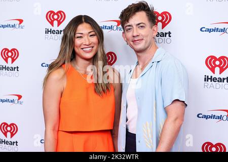 LAS VEGAS, NEVADA, USA - SEPTEMBER 23: Jenna Ushkowitz and Kevin McHale pose in the press room at the 2022 iHeartRadio Music Festival - Night 1 held at the T-Mobile Arena on September 23, 2022 in Las Vegas, Nevada, United States. (Photo by Xavier Collin/Image Press Agency) Stock Photo