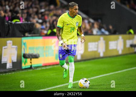 Le Havre, France. 23rd Sep, 2022. RAPHINHA of Brazil during the International Friendly match between Brazil and Ghana at Oceane Stadium on September 23, 2022 in Le Havre, France. Credit: ZUMA Press, Inc./Alamy Live News Stock Photo