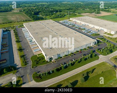 An aerial shot of the Uline Warehouse in Kenosha Wisconsin Stock Photo ...