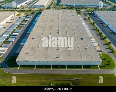 An aerial shot of the Uline Warehouse in Kenosha Wisconsin Stock Photo ...